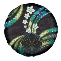 Hawaii Map Kanaka Maoli Spare Tire Cover Fantastic Frangipani Chartreuse Cyan