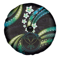 Hawaii Map Kanaka Maoli Spare Tire Cover Fantastic Frangipani Chartreuse Cyan