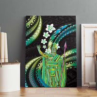 Hawaii King Kamehameha Canvas Wall Art Fantastic Plumeria Chartreuse Cyan