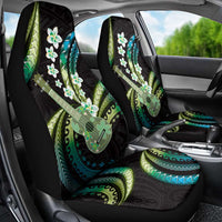 Hawaiian Ukulele Car Seat Cover Chartreuse Cyan Fantastic Plumeria