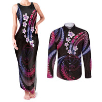 Hawaii Map Kanaka Maoli Couples Matching Tank Maxi Dress and Long Sleeve Button Shirt Fantastic Frangipani Sweet Dream