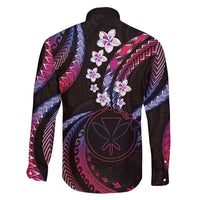 Hawaii Map Kanaka Maoli Family Matching Long Sleeve Bodycon Dress and Hawaiian Shirt Fantastic Frangipani Sweet Dream