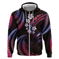 Hawaii Map Kanaka Maoli Zip Hoodie Fantastic Frangipani Sweet Dream