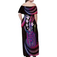 Hawaii King Kamehameha Family Matching Off Shoulder Maxi Dress and Hawaiian Shirt Fantastic Plumeria Sweet Vibes