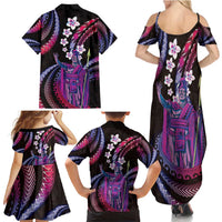 Hawaii King Kamehameha Family Matching Summer Maxi Dress and Hawaiian Shirt Fantastic Plumeria Sweet Vibes