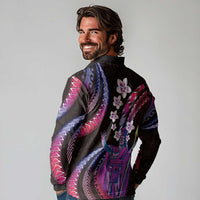 Hawaii King Kamehameha Long Sleeve Polo Shirt Fantastic Plumeria Sweet Vibes