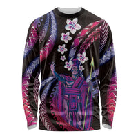 Hawaii King Kamehameha Long Sleeve Shirt Fantastic Plumeria Sweet Vibes