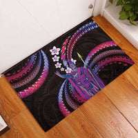 Hawaii King Kamehameha Rubber Doormat Fantastic Plumeria Sweet Vibes