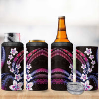Hawaii Plumeria 4 in 1 Can Cooler Tumbler Sweet Gradient Polynesian Pattern