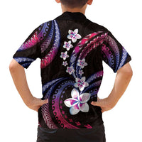 Hawaii Plumeria Family Matching Summer Maxi Dress and Hawaiian Shirt Sweet Gradient Polynesian Pattern