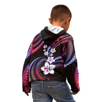 Hawaii Plumeria Kid Hoodie Sweet Gradient Polynesian Pattern