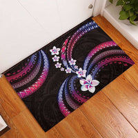 Hawaii Plumeria Rubber Doormat Sweet Gradient Polynesian Pattern