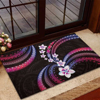 Hawaii Plumeria Rubber Doormat Sweet Gradient Polynesian Pattern
