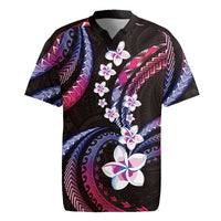 Hawaii Plumeria Rugby Jersey Sweet Gradient Polynesian Pattern