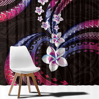 Hawaii Plumeria Window Curtain Sweet Gradient Polynesian Pattern
