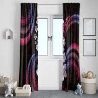Hawaii Plumeria Window Curtain Sweet Gradient Polynesian Pattern