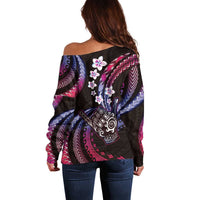 Hawaii Shaka Sign Off Shoulder Sweater Fantastic Frangipani Sweet Vibes