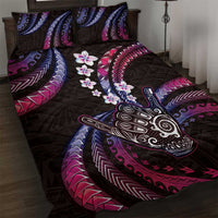 Hawaii Shaka Sign Quilt Bed Set Fantastic Frangipani Sweet Vibes