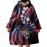 Hawaii Shaka Sign Wearable Blanket Hoodie Fantastic Frangipani Sweet Vibes