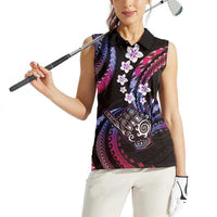 Hawaii Shaka Sign Women Sleeveless Polo Shirt Fantastic Frangipani Sweet Vibes
