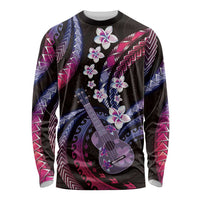 Hawaiian Ukulele Long Sleeve Shirt Sweet Dream Fantastic Plumeria