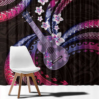 Hawaiian Ukulele Window Curtain Sweet Dream Fantastic Plumeria