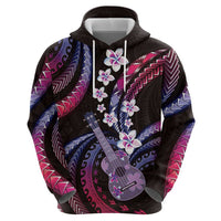 Hawaiian Ukulele Zip Hoodie Sweet Dream Fantastic Plumeria