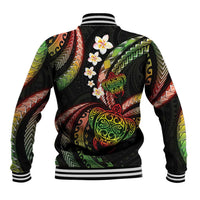 Hawaii Turtles Plumeria Baseball Jacket Reggae Polynesian Pattern