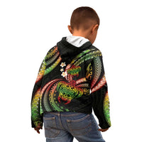 Hawaii Turtles Plumeria Kid Hoodie Reggae Polynesian Pattern
