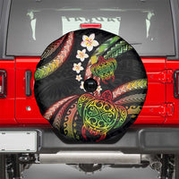 Hawaii Turtles Plumeria Spare Tire Cover Reggae Polynesian Pattern