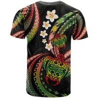 Hawaii Turtles Plumeria T Shirt Reggae Polynesian Pattern