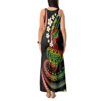Hawaii Turtles Plumeria Tank Maxi Dress Reggae Polynesian Pattern