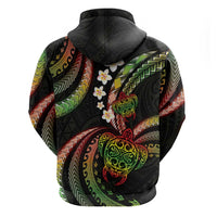 Hawaii Turtles Plumeria Zip Hoodie Reggae Polynesian Pattern