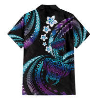 Hawaii Turtles Plumeria Family Matching Mermaid Dress and Hawaiian Shirt Amethyst Gradient Polynesian Pattern