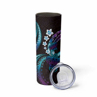 Hawaii Turtles Plumeria Skinny Tumbler Amethyst Gradient Polynesian Pattern