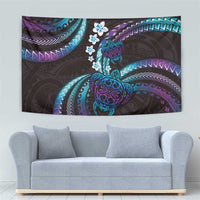 Hawaii Turtles Plumeria Tapestry Amethyst Gradient Polynesian Pattern