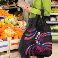 Hawaii Turtles Plumeria Grocery Bag Sweet Gradient Polynesian Pattern