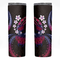 Hawaii Turtles Plumeria Skinny Tumbler Sweet Gradient Polynesian Pattern