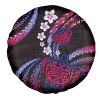 Hawaii Turtles Plumeria Spare Tire Cover Sweet Gradient Polynesian Pattern