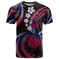 Hawaii Turtles Plumeria T Shirt Sweet Gradient Polynesian Pattern