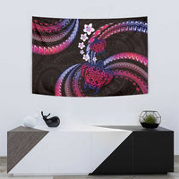 Hawaii Turtles Plumeria Tapestry Sweet Gradient Polynesian Pattern