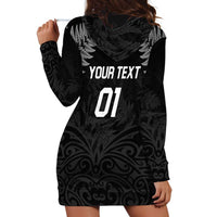 Custom New Zealand 2024 Rugby Hoodie Dress Silver Fern Aotearoa Kiwi