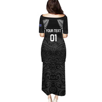 Custom New Zealand 2024 Rugby Puletasi Silver Fern Aotearoa Kiwi
