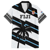 Custom Fiji 2024 Rugby Family Matching Puletasi and Hawaiian Shirt Fijian Tapa Pattern LT01 Dad's Shirt - Short Sleeve White - Polynesian Pride
