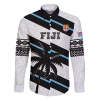 Custom Fiji 2024 Rugby Family Matching Summer Maxi Dress and Hawaiian Shirt Fijian Tapa Pattern LT01 Dad's Shirt - Long Sleeve White - Polynesian Pride