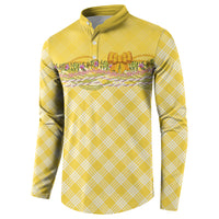 Hawaii Palaka Pikake Lokelani Plumeria Button Sweatshirt Melemele Coquette Bow