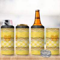 Hawaii Palaka Pikake Lokelani Plumeria 4 in 1 Can Cooler Tumbler Melemele Coquette Bow