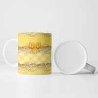 Hawaii Palaka Pikake Lokelani Plumeria Ceramic Mug Melemele Coquette Bow