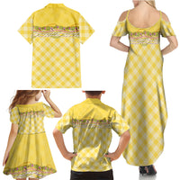 Hawaii Palaka Pikake Lokelani Plumeria Family Matching Summer Maxi Dress and Hawaiian Shirt Melemele Coquette Bow LT01 - Polynesian Pride