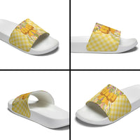 Hawaii Palaka Pikake Lokelani Plumeria Slide Sandals Melemele Coquette Bow